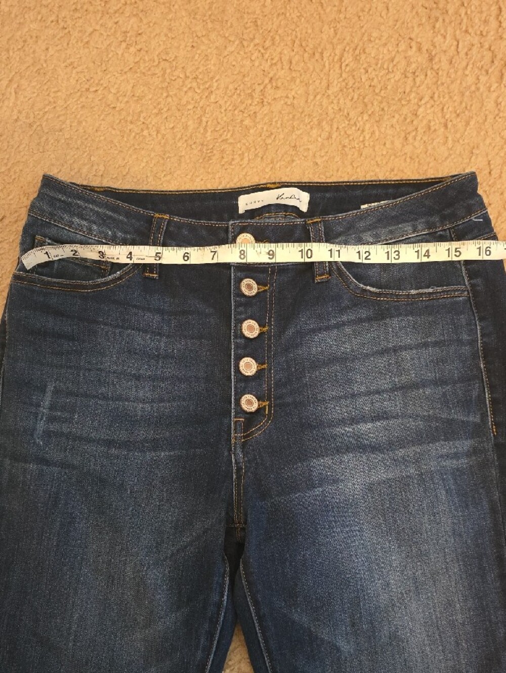 KanCan Dark Indigo Skinny Jeans with Button-Fly - Picture 4 of 7